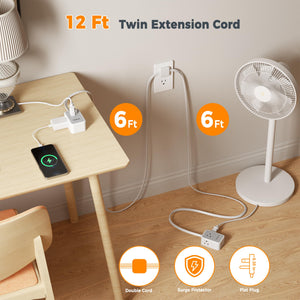 Small Flat Plug Power Strip, TESSAN Ultra Thin Extension Cord with 3 USB Wall Charger (1 USB C), 3 Outlets Mini Charging Station, 5 ft Slim Plug for Cruise Travel Office School Dorm Room Essentials