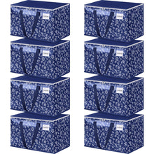 Load image into Gallery viewer, HomeHacks Moving Bags, Extra Large Size Moving Boxes, Heavy Duty Luggage Bags with Smooth Zipper and Sturdy Handles, Large Capacity &amp; Easy Loading Storage Totes for Space Saver 88L, 6-Pack, Blue
