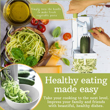 Load image into Gallery viewer, Brieftons 5-Blade Vegetable Spiralizer: Strongest-Heaviest Spiral Slicer, Best Veggie Pasta Spaghetti Maker for Low Carb/Paleo/Gluten-Free/Vegan Meals, With Extra Blade Caddy, 4 Recipe Ebooks
