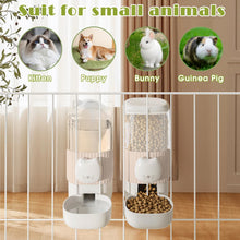 Load image into Gallery viewer, 34oz Hanging Automatic Cat Food and Water Dispenser, 1L Auto Gravity Pet Feeder Set, Cage Cat Dog Feeder for Kitten Puppy Bunny Guinea Pig (Milk Coffee)