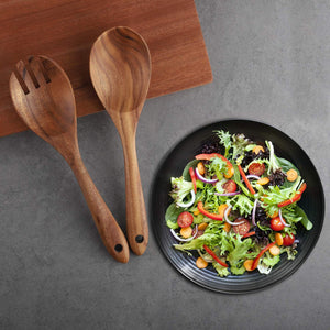 Wooden Cooking Utensils Set 4-Piece Wood Kitchen Utensil Set for Non Stick Cookware Wooden Spatula,Fork,Turner,Ladle,Strainer Spoons
