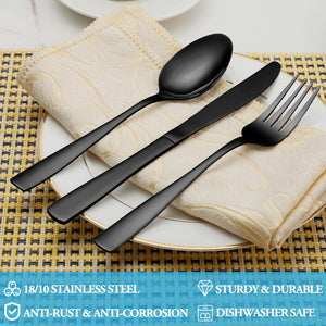 MUTNITT 30 Pcs Silverware Set Service for 6,Premium Stainless Steel Flatware Set,Mirror Polished Cutlery Utensil Sets,Durable Kitchen Eating Tableware Sets,Include Fork Knife Spoon,Dishwasher Safe