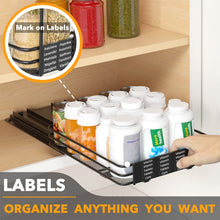 Load image into Gallery viewer, SpaceAid Pull Out Spice Rack Organizer for Cabinet, Heavy Duty Slide Out Seasoning Kitchen Organizer, Cabinet Organizer, with Labels, 4.5&quot; W x10.75 D x8.5 H, 1 Drawer 2-Tier