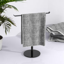 Load image into Gallery viewer, Towel Rack T-Shape Hand Holder for Bathroom,Headband and Lightweight Bathroom Racks,Kitchen Black Holder,Stainless Steel Waterproof Counter Organizer