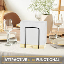 Load image into Gallery viewer, Napkin Holder for Table - Modern Black Napkin Dispenser, Bamboo and Iron Design, Non-Slip, Suitable for Kitchen, Dining, Farmhouse, Cocktail, Picnic, Bar, Outdoor Use - Holds Paper Napkins, Mail, Bill
