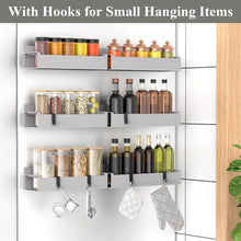 Load image into Gallery viewer, 6 Pack Magnetic Spice Rack Organizer for Refrigerator and Oven, Light Grey Fridge Organizers and Storage for Kitchen