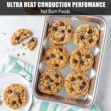 Load image into Gallery viewer, Baking Sheet Cookie Sheet Set of 2, Umite Chef Stainless Steel Baking Pans Tray Professional 16 x 12 x 1 inch, Non Toxic &amp; Healthy, Mirror Finish &amp; Rust Free, Easy Clean &amp; Dishwasher Safe