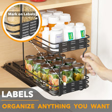 Load image into Gallery viewer, SpaceAid Pull Out Spice Rack Organizer for Cabinet, Heavy Duty Slide Out Seasoning Kitchen Organizer, Cabinet Organizer, with Labels, 4.5&quot; W x10.75 D x8.5 H, 1 Drawer 2-Tier