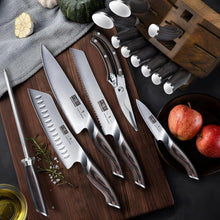 Load image into Gallery viewer, 16-Piece Knife Set, Japanese High Carbon Stainless Steel Kitchen Knife Set, Ultra Sharp Chef Knife Block Set with Sharpener