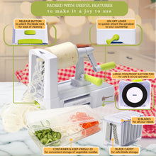 Load image into Gallery viewer, Brieftons 5-Blade Vegetable Spiralizer: Strongest-Heaviest Spiral Slicer, Best Veggie Pasta Spaghetti Maker for Low Carb/Paleo/Gluten-Free/Vegan Meals, With Extra Blade Caddy, 4 Recipe Ebooks