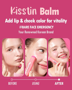 KAHI Multi Balm Max Daily Moisturizer for Face + Kisstin Pink Face Balm Moisturizer Lip and Check Stick | All-in-One Hydrating Lip Balm Eye Cream Neck Cream Make Up Base & Face Mist Moisture Balm Stic
