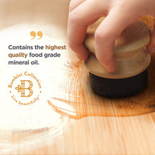 Load image into Gallery viewer, Food Grade Mineral Oil for Wood Cutting Board - Gallon (128oz) Countertops &amp; Butcher Block Oil Conditioner - Food Safe Mineral Oil for Bamboo, Teak, Utensils and Wood Surfaces by Bambüsi