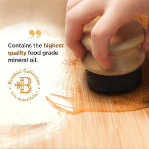 Food Grade Mineral Oil for Wood Cutting Board - Gallon (128oz) Countertops & Butcher Block Oil Conditioner - Food Safe Mineral Oil for Bamboo, Teak, Utensils and Wood Surfaces by Bambüsi