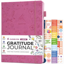 Load image into Gallery viewer, Clever Fox Gratitude Journal – Happiness, Positivity &amp; Affirmation Daily Journal – Inspirational Daily Notebook – 3 Months, A5 (Aquamarine)