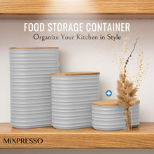 Load image into Gallery viewer, Mixpresso 3 Pcs Olive Green Canisters Sets For The Kitchen, Airtight Plastic Canister With Bamboo Lid, Coffee And Sugar Canister Set, Decorative Sugar Container, Kitchen Decor For Counter