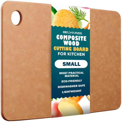 Dishwasher Safe Cutting Boards for Kitchen - Large Composite Wood Cutting Boards - Thin, BPA Free & Eco-Friendly Chopping Board (14.5 x 11.25 Inch, Natural)