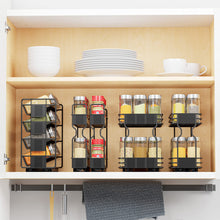 Load image into Gallery viewer, SpaceAid Pull Out Spice Rack Organizer with 20 Jars, Heavy Duty Slide Out Seasoning Organizer for Kitchen Cabinets, with 801 Labels and Chalk Marker, Left Facing
