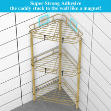 Load image into Gallery viewer, 4 Tier Floor Standing Corner Shower Caddy Organizer Shelf with Hooks, Bathroom Shelves Stand Rack, Black