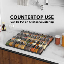 Load image into Gallery viewer, SpaceAid Spice Drawer Organizer with 28 Spice Jars, 386 Spice Labels, 4 Tier Seasoning Rack Tray Insert for Kitchen Drawers, 13&quot; Wide x 17.5&quot; Deep