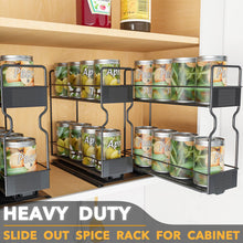 Load image into Gallery viewer, SpaceAid Pull Out Spice Rack Organizer for Cabinet, Heavy Duty Slide Out Seasoning Kitchen Organizer, Cabinet Organizer, with Labels, 5.2&quot; W x10.75 D x10 H, 2 Drawers 2-Tier