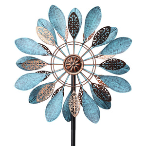 WONDER GARDEN Wind Spinners Outdoor - 2 Pack Small Metal Hummingbird Green Wind Spinner Windmill, Wind Sculpture for Yard Patio Lawn Decor