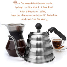 Load image into Gallery viewer, Mixpresso Gooseneck Pour Over Coffee Kettle, Barista Pour Control Design For Coffee &amp; Tea High-Grade Stainless Steel 1.2 Liter (40 Oz) Drip Coffee Induction Cooker, Copper Stovetop Kettle