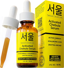 Load image into Gallery viewer, SeoulCeuticals Chebula Active Serum for Face - Korean Skin Care Anti Aging Natural K Beauty Skincare With Hyaluronic Acid + Spotted Orchid for Healthy, Youthful Glowing Skin 1oz