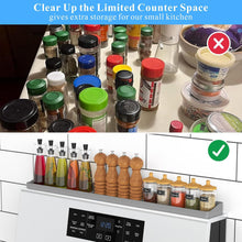 Load image into Gallery viewer, Magnetic Stove Top Shelf, Silicone Spice Rack for Stove Top, Gray