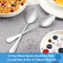 Load image into Gallery viewer, Dinner Spoon Set,16 Pcs 7.3&quot; Tablespoons,Premium Food Grade 18/10 Stainless Steel Spoons,Durable Metal Spoons,Tablespoon,Silverware Spoons Only,Mirror Finish &amp; Dishwasher Safe,Use for Home,Restaurant