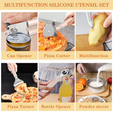 Load image into Gallery viewer, Silicone Cooking Utensil Set, Umite Chef 43 PCS Heat Resistant Kitchen Utensil Gadgets Set-Stainless Steel Handle- Kitchen Spatula Tools for Nonstick Cookware, Pots and Pans Accessories (Khaki)