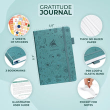 Load image into Gallery viewer, Clever Fox Gratitude Journal – Happiness, Positivity &amp; Affirmation Daily Journal – Inspirational Daily Notebook – 3 Months, A5 (Aquamarine)