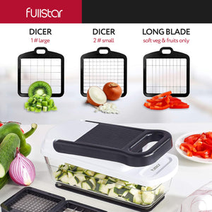Vegetable Chopper & Mandoline Slicer for Kitchen - Food Chopper with Container, Cheese Grater, Home Essentials & Kitchen Gadgets (Lite - 9 in 1)