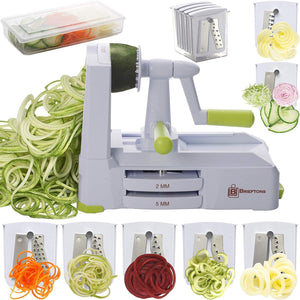 Brieftons 7-Blade Spiralizer & Brieftons QuickPush Food Chopper