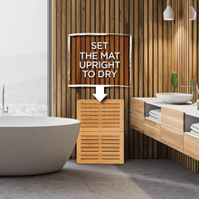Load image into Gallery viewer, Bamboo Bath Mat - Foldable Wood Shower Mat, Non-Slip Bathroom Mat for Spa, Sauna, Pool, Indoor and Outdoor Use, Easy Storage, 24&quot; x 18&quot;