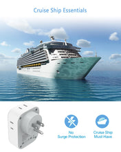 Load image into Gallery viewer, USB Wall Charger, Wall Plug Adapter Outlet Extender, TESSAN 3 Charger Block (1 USB C Port), Multi Charging Station for Cruise, Bathroom, Office, Dorm Essentials