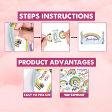 Load image into Gallery viewer, 120 Pcs Thank You Mini Candy Bar Wrappers Cartoon Rainbow Balloon Clou