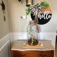 Load image into Gallery viewer, Hello Door Sign - Round Welcome Sign for Front Door, Welcome Wreath Si