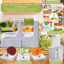 Load image into Gallery viewer, Brieftons 5-Blade Vegetable Spiralizer: Strongest-Heaviest Spiral Slicer, Best Veggie Pasta Spaghetti Maker for Low Carb/Paleo/Gluten-Free/Vegan Meals, With Extra Blade Caddy, 4 Recipe Ebooks