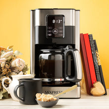 Load image into Gallery viewer, Mixpresso 8-Cup Drip Coffee Maker Programmable, Coffee Pot Machine Including Reusable &amp; Removable Coffee Filter, Black Electric Coffee Maker