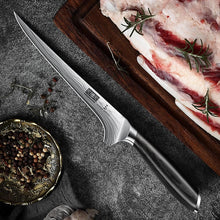 Load image into Gallery viewer, Fillet Knife 7 Inch, Razor Sharp Boning Knife for Meat Poultry Chicken Cutting, Japanese High Carbon Powder Steel Fish Knives with Flexible Blade and Pakkawood Handle