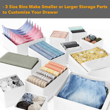 Load image into Gallery viewer, SpaceAid Drawer Organizer Clothes, 12 Pack Dresser Organizer Bins for Nursery, Closet Organization and Storage Dividers for Clothing, Baby Clothes, Underwears, Socks (Black)