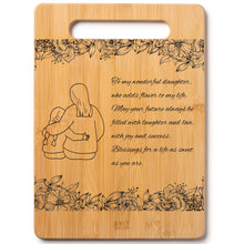 Load image into Gallery viewer, Housewarming Gifts for New Home - Bamboo Cutting Board with Engraved Message - New Home Essentials for Homeowners, Couples, Friends, or Family - Decorative Kitchen Gift Board, 12&quot; x 8&quot;