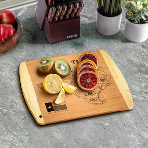 Texas State Gift Cutting Board, 11" x 8.5" - Decoration & Small Charcuterie Serving Board for Snacks - Perfect Home & Kitchen Gift Featuring Texas State Map - Bamboo Wood Serving Board