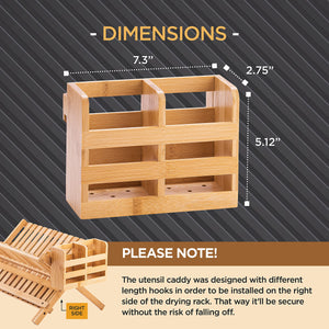 Dish Drying Rack - Collapsible 2-Tier Bamboo Dish Rack for Kitchen Counter, Wooden Dish Drainer with Foldable Space-Saving Design - Drying Rack for Dishes, Plates, and Cups