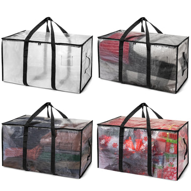 ClearSpace Oversized Moving Bags or Storage Bag – Large Moving Boxes with Backpack Straps, Zippers & Handles – Heavy-Duty Packing Bags for Moving, College Dorm, Christmas Decorations, 6 Pack