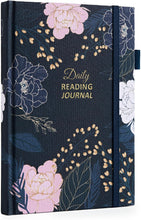 Load image into Gallery viewer, Comkiso Reading Journal for Book Lovers - 75 Book Journal Reading Log for Book Tracking, A5 Linen Book Review Journal with TBR Tracker List, Ratings, Challenges, Prompts, and Index - Peony