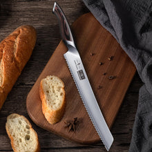 Load image into Gallery viewer, Bread Knife 10 inch, Japanese High Carbon Stainless Steel Serrated Bread Knives, Professional Bread Cutting Knife for Homemade Bread