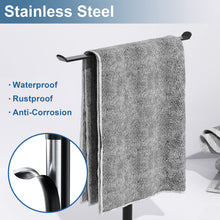 Load image into Gallery viewer, Towel Rack T-Shape Hand Holder for Bathroom,Headband and Lightweight Bathroom Racks,Kitchen Black Holder,Stainless Steel Waterproof Counter Organizer