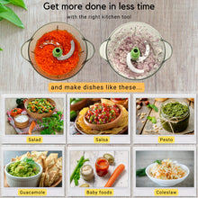 Load image into Gallery viewer, Brieftons Express Manual Food Chopper: 6.8-Cup, Hand Chopper Vegetable Cutter to Chop Veggies, Fruits, Herbs, Garlic Onion Chopper for Salsa, Salad, Pesto, Hummus, Guacamole, Coleslaw, Indian Cooking