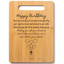 Load image into Gallery viewer, Housewarming Gifts for New Home - Bamboo Cutting Board with Engraved Message - New Home Essentials for Homeowners, Couples, Friends, or Family - Decorative Kitchen Gift Board, 12&quot; x 8&quot;